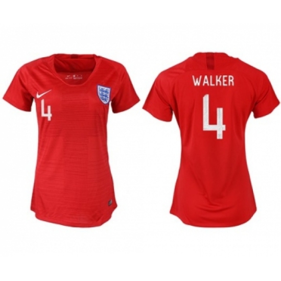 Women's England 4 Walker Away Soccer Country Jersey