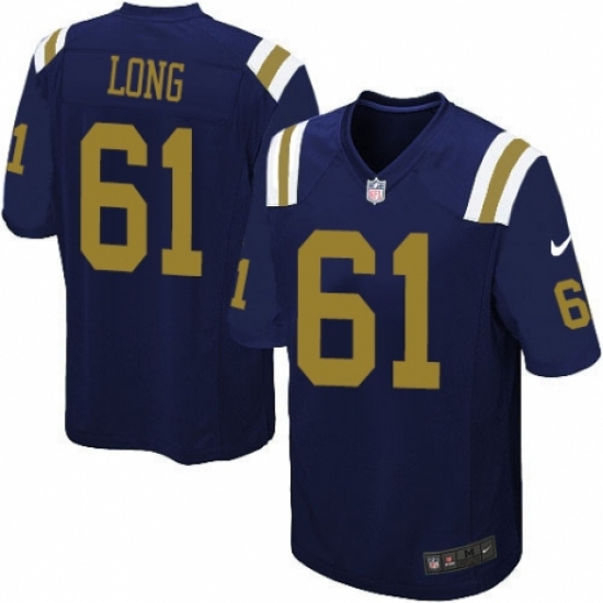 Men's Nike New York Jets 61 Spencer Long Game Navy Blue Alternate NFL Jersey