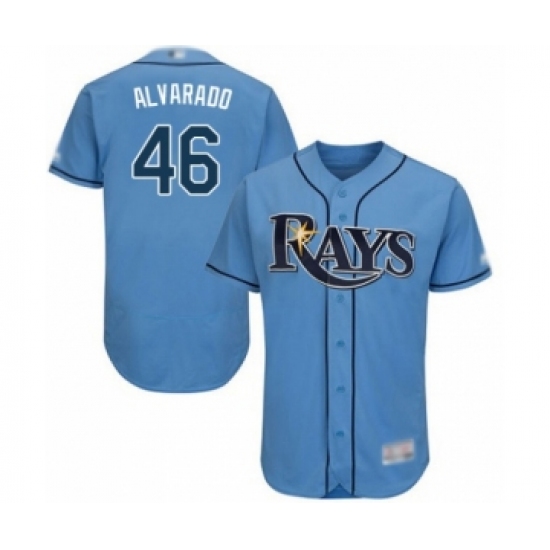 Men's Tampa Bay Rays 46 Jose Alvarado Columbia Alternate Flex Base Authentic Collection Baseball Player Jersey