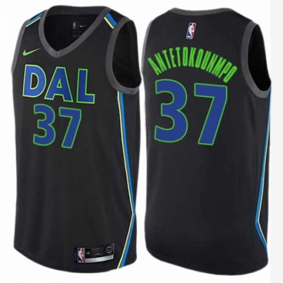 Men's Nike Dallas Mavericks 37 Kostas Antetokounmpo Authentic Black NBA Jersey - City Edition