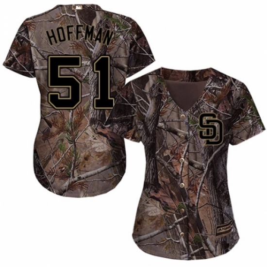 Women's Majestic San Diego Padres 51 Trevor Hoffman Authentic Camo Realtree Collection Flex Base MLB Jersey