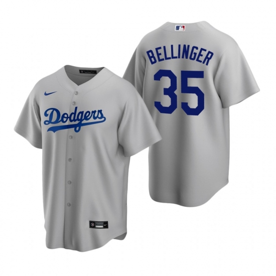 Men's Nike Los Angeles Dodgers 35 Cody Bellinger Gray Alternate Stitched Baseball Jersey