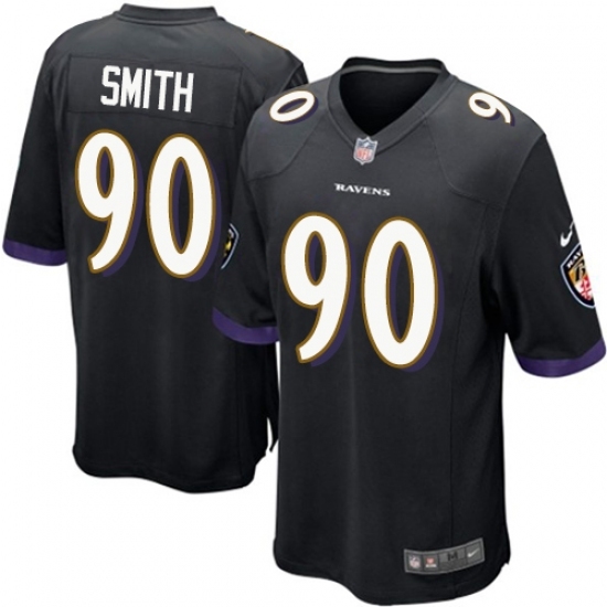 Men's Nike Baltimore Ravens 90 Za Darius Smith Game Black Alternate NFL Jersey