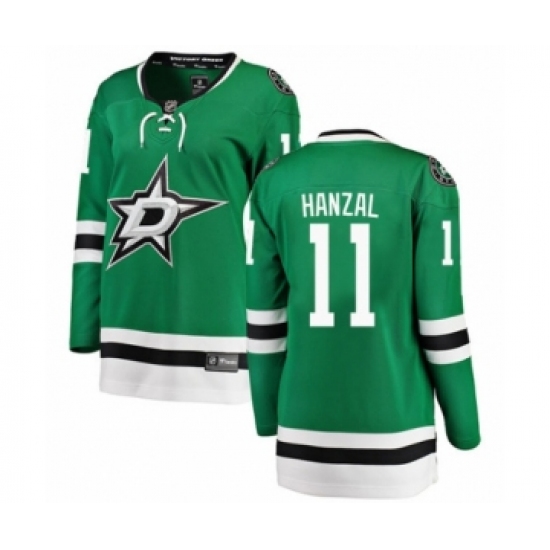 Women's Dallas Stars 11 Martin Hanzal Authentic Green Home Fanatics Branded Breakaway NHL Jersey