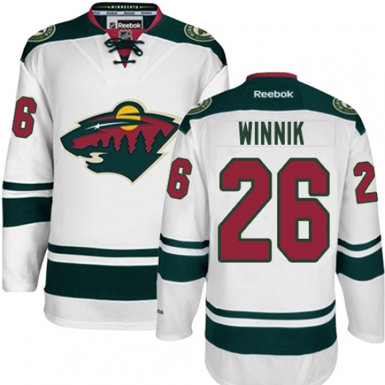 Women's Reebok Minnesota Wild 26 Daniel Winnik Authentic White Away NHL Jersey