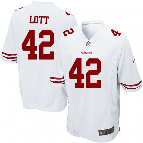 Men's Nike San Francisco 49ers 42 Ronnie Lott Game White NFL Jersey