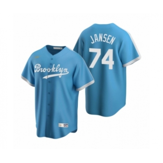Men's Los Angeles Dodgers 14 Kenley Jansen Nike Light Blue Cooperstown Collection Alternate Jersey