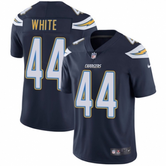 Men's Nike Los Angeles Chargers 44 Kyzir White Navy Blue Team Color Vapor Untouchable Limited Player NFL Jersey