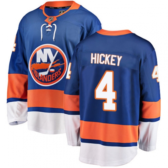 Men's New York Islanders 4 Thomas Hickey Fanatics Branded Royal Blue Home Breakaway NHL Jersey