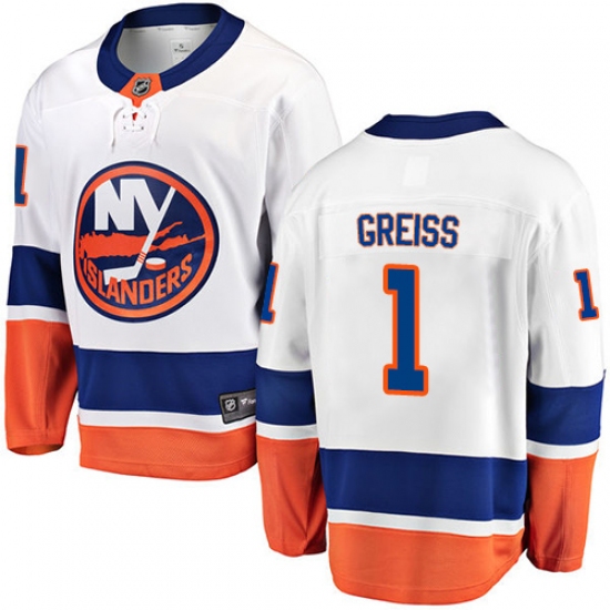 Youth New York Islanders 1 Thomas Greiss Fanatics Branded White Away Breakaway NHL Jersey