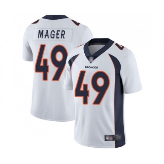Youth Denver Broncos 49 Craig Mager White Vapor Untouchable Limited Player Football Jersey