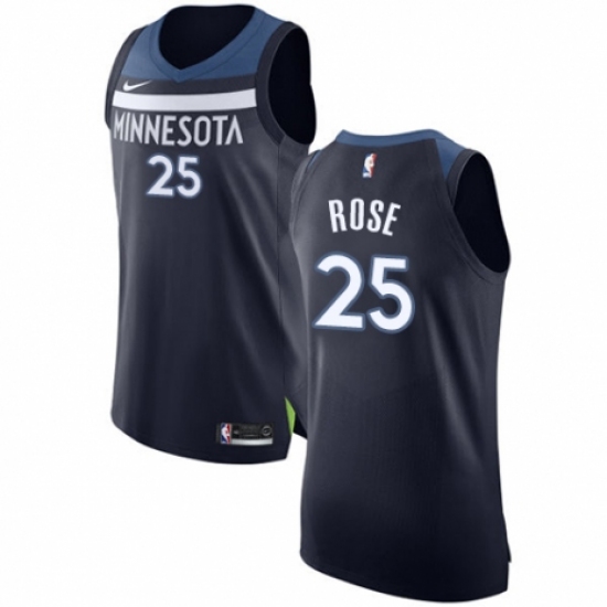 Women's Nike Minnesota Timberwolves 25 Derrick Rose Authentic Navy Blue NBA Jersey - Icon Edition