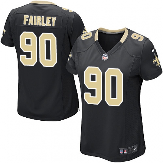 Women's Nike New Orleans Saints 90 Nick Fairley Game Black Team Color NFL Jersey
