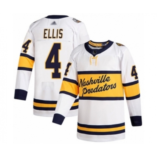 Men's Nashville Predators 4 Ryan Ellis Authentic White 2020 Winter Classic Hockey Jersey