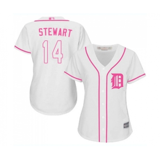 Women's Detroit Tigers 14 Christin Stewart Replica White Fashion Cool Base Baseball Jersey