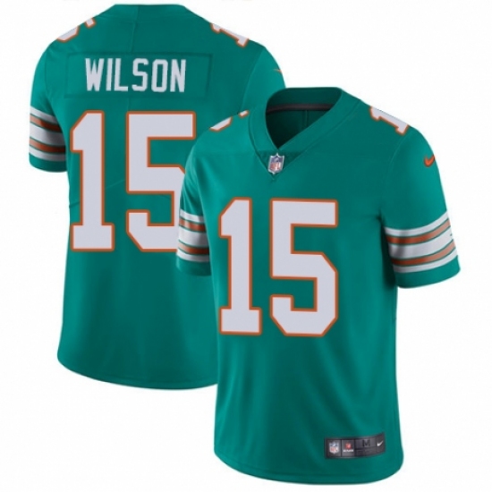 Men's Nike Miami Dolphins 15 Albert Wilson Aqua Green Alternate Vapor Untouchable Limited Player NFL Jersey