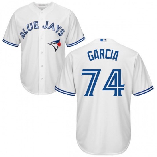 Youth Majestic Toronto Blue Jays 74 Jaime Garcia Replica White Home MLB Jersey