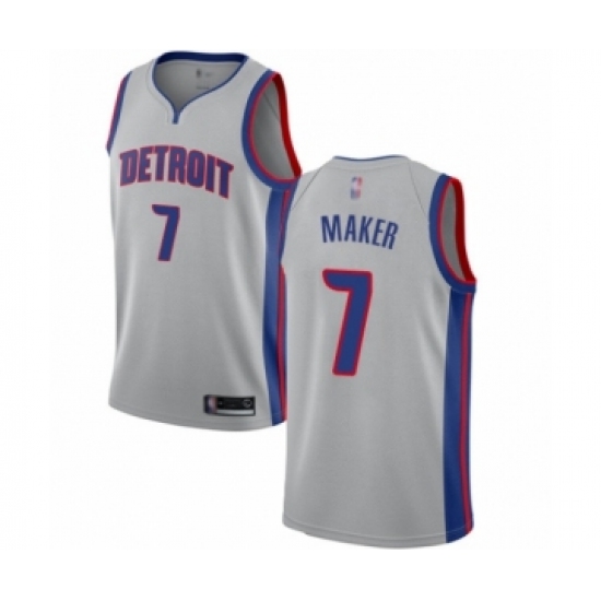 Women's Detroit Pistons 7 Thon Maker Swingman Silver Basketball Jersey Statement Edition