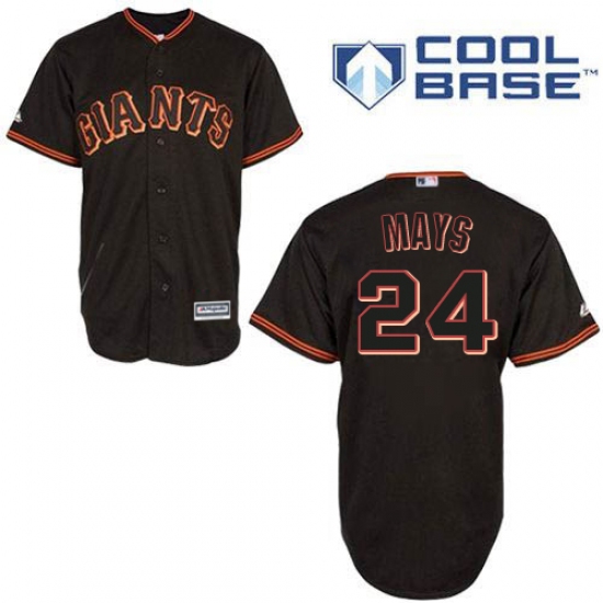 Men's Majestic San Francisco Giants 24 Willie Mays Authentic Black New Cool Base MLB Jersey