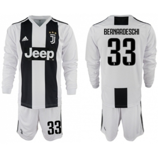 Juventus 33 Bernardeschi Home Long Sleeves Soccer Club Jersey