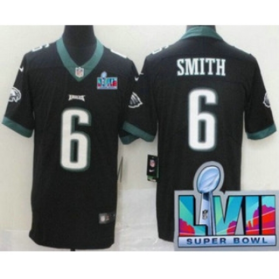 Youth Philadelphia Eagles 6 DeVonta Smith Limited Black Super Bowl LVII Vapor Jersey