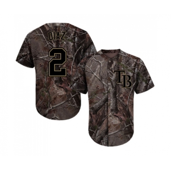 Men's Tampa Bay Rays 2 Yandy Diaz Authentic Camo Realtree Collection Flex Base Baseball Jersey