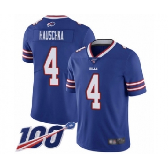 Men's Buffalo Bills 4 Stephen Hauschka Royal Blue Team Color Vapor Untouchable Limited Player 100th Season Football Jersey