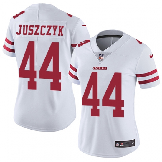 Women's Nike San Francisco 49ers 44 Kyle Juszczyk White Vapor Untouchable Limited Player NFL Jersey
