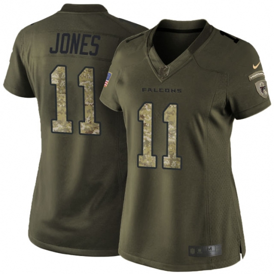 Women's Nike Atlanta Falcons 11 Julio Jones Elite Green Salute to Service NFL Jersey