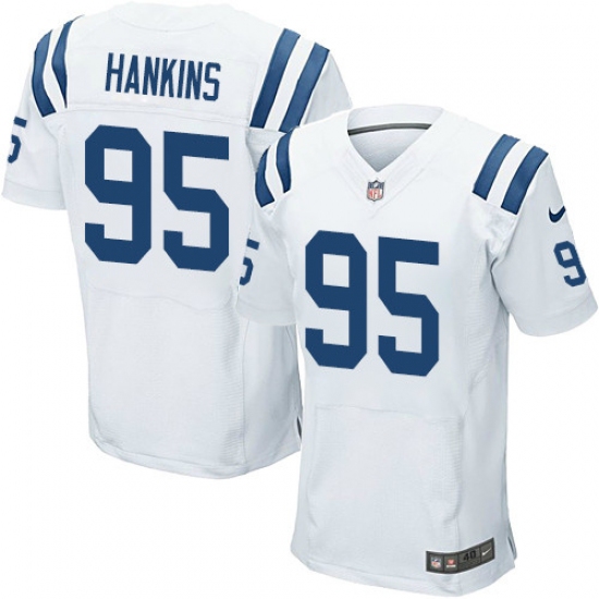 Men's Nike Indianapolis Colts 95 Johnathan Hankins Elite White NFL Jersey