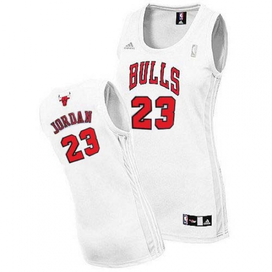 Women's Adidas Chicago Bulls 23 Michael Jordan Swingman White Home NBA Jersey
