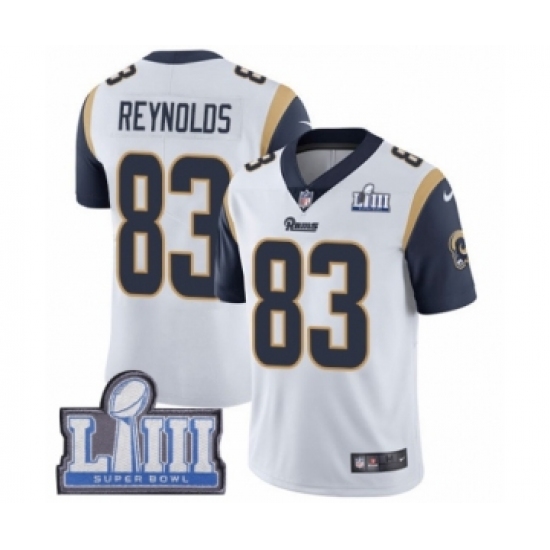 Youth Nike Los Angeles Rams 83 Josh Reynolds White Vapor Untouchable Limited Player Super Bowl LIII Bound NFL Jersey