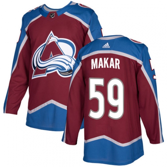 Men's Adidas Colorado Avalanche 59 Cale Makar Authentic Burgundy Red Home NHL Jersey