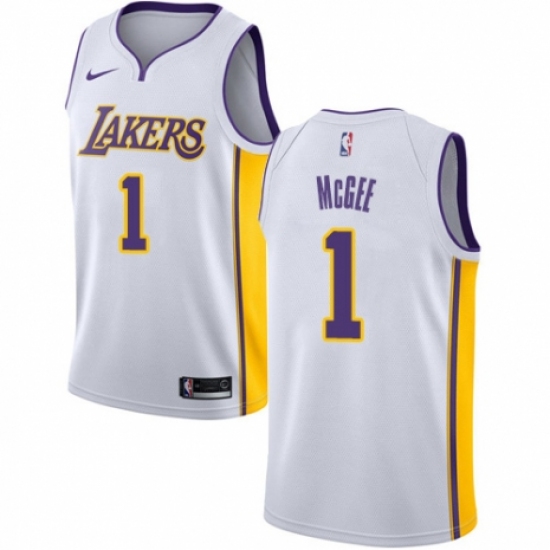 Men's Nike Los Angeles Lakers 1 JaVale McGee Authentic White NBA Jersey - Association Edition
