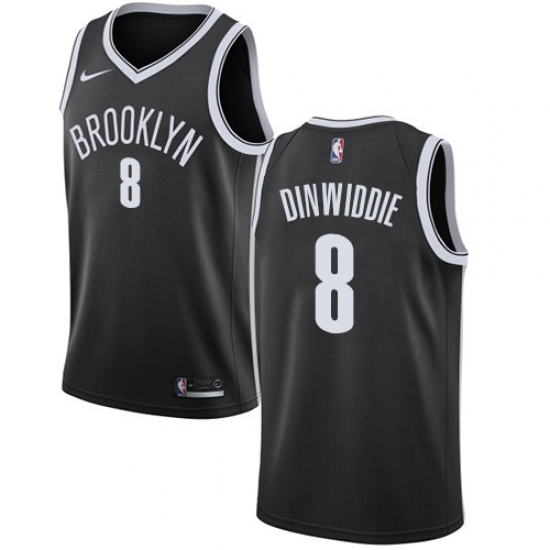 Youth Nike Brooklyn Nets 8 Spencer Dinwiddie Swingman Black NBA Jersey - Icon Edition