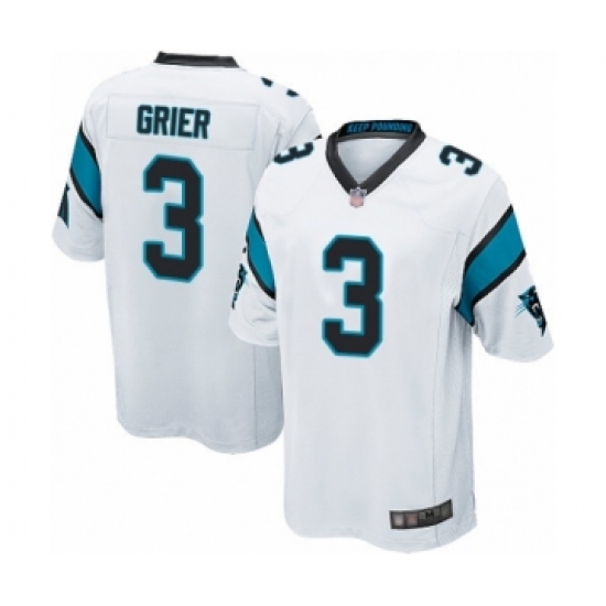 Men's Carolina Panthers 3 Will Grier Game White Football Jersey