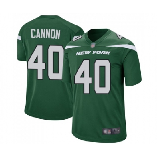 Men's New York Jets 40 Trenton Cannon Game Green Team Color Football Jersey