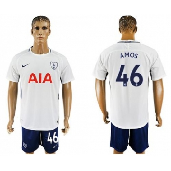 Tottenham Hotspur 46 Amos White Blue Soccer Club Jersey