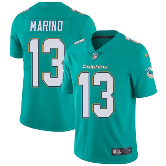 Men's Nike Miami Dolphins 13 Dan Marino Aqua Green Team Color Vapor Untouchable Limited Player NFL Jersey