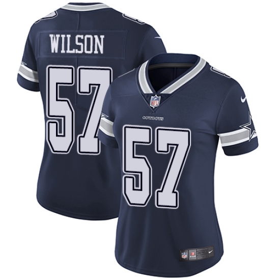 Women's Nike Dallas Cowboys 57 Damien Wilson Navy Blue Team Color Vapor Untouchable Limited Player NFL Jersey