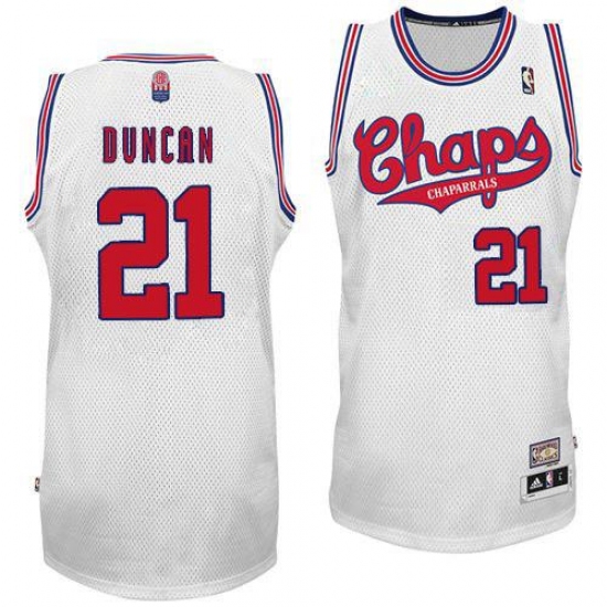 Men's Adidas San Antonio Spurs 21 Tim Duncan Authentic White Latin Nights NBA Jersey