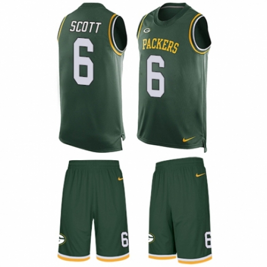 Men's Nike Green Bay Packers 6 JK Scott Limited Green Tank Top Suit NFL Jersey