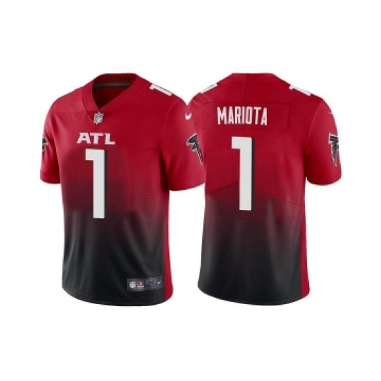 Men's Atlanta Falcons 1 Marcus Mariota Red Black Vapor Untouchable Limited Stitched Jersey