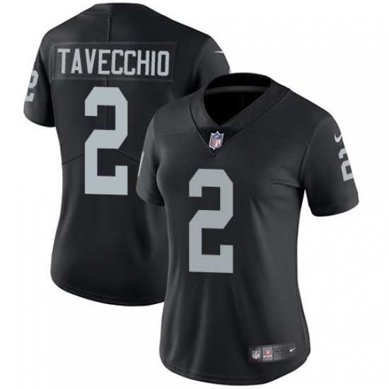 Women's Nike Oakland Raiders 2 Giorgio Tavecchio Black Team Color Vapor Untouchable Limited Player NFL Jersey