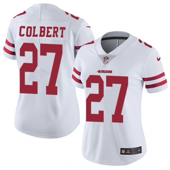 Women Nike San Francisco 49ers 27 Adrian Colbert White Vapor Untouchable Elite Player NFL Jersey