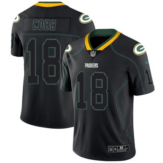 Men's Nike Green Bay Packers 18 Randall Cobb Limited Lights Out Black Rush NFL Jersey