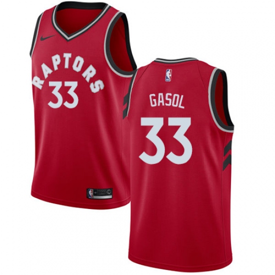Men's Nike Toronto Raptors 33 Marc Gasol Red NBA Swingman Icon Edition Jersey