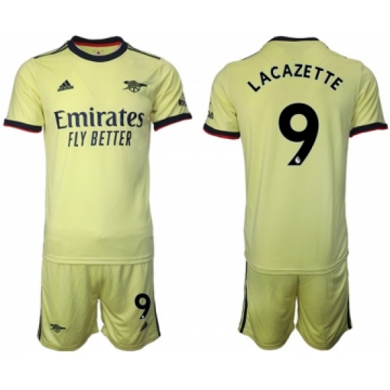 Arsenal F.C 9 Lacazette Away Soccer Jersey with Shorts