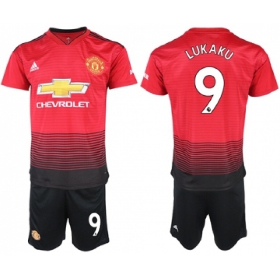 Manchester United 9 Lukaku Red Home Soccer Club Jersey