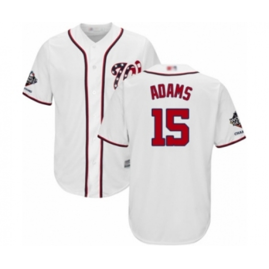 Youth Washington Nationals 15 Matt Adams Authentic White Home Cool Base 2019 World Series Champions Baseball Jersey